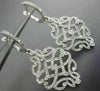 ESTATE 1.36CT DIAMOND 18KT WHITE GOLD 3D HEART INFINITY HUGGIE HANGING EARRINGS