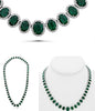 LARGE 40.13CT DIAMOND & AAA EMERALD OVAL & ROUND HALO GRADUATING TENNIS NECKLACE