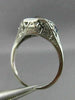 ANTIQUE .53CT DIAMOND & AAA SAPPHIRE 18K WHITE GOLD SQUARE ENGAGEMENT RING 26026
