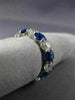 ESTATE WIDE 3.85CT DIAMOND & AAA SAPPHIRE 14KT WHITE GOLD ANNIVERSARY RING 26068