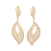 ESTATE LARGE 4.3CT DIAMOND 18KT YELLOW GOLD DOUBLE LEAF FUN HANGING EARRINGS