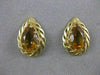 LARGE ANTIQUE PEAR CITRINE 14K YELLOW GOLD FILIGREE POST PUSHBACK EARRINGS 20X14