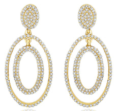 ESTATE .76CT DIAMOND 14KT YELLOW GOLD 3D MULTI OVAL FUN HANGING EARRINGS