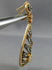 ESTATE LARGE 3.44CT DIAMOND 18K ROSE & BLACK GOLD OPEN FILIGREE HANGING EARRINGS