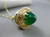 ANTIQUE LARGE 14KT ROSE GOLD UNIQUE LAMP PENDANT WITH JADE & TURQUOISE #22043
