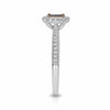 .71CT WHITE & PINK DIAMOND 18KT WHITE & ROSE GOLD PRINCESS HALO ENGAGEMENT RING