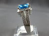 LARGE 3.5CT DIAMOND & AAA BLUE TOPAZ 14KT WHITE GOLD HALO FRIENDSHIP LOVE RING