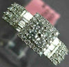 WIDE .76CT DIAMOND 18K WHITE GOLD ROUND & BAGUETTE CLUSTER HALO ANNIVERSARY RING