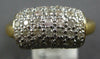 ESTATE WIDE .95CT DIAMOND 14K YELLOW GOLD MULTI ROW RECTANGULAR SLIDING FUN RING