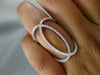 ESTATE MASSIVE .71CT DIAMOND 18KT WHITE GOLD 3D OVAL INFINITY HOOP LOVE FUN RING