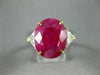 ANTIQUE LARGE 9.97CT DIAMOND & BURMESE RUBY 18KT GOLD & PLATINUM ENGAGEMENT RING