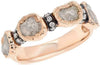 2.23CT WHITE & CHOCOLATE FANCY DIAMOND 18KT WHITE GOLD 3D MULTI SHAPE FUN RING