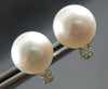 ESTATE .10CT DIAMOND & AAA SOUTH SEA PEARL 14K YELLOW GOLD CLASSIC STUD EARRINGS