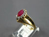 ESTATE .99CT DIAMOND & AAA RUBY 14KT YELLOW GOLD 3D MARQUISE & ROUND FUN RING