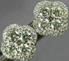 ESTATE .46CT DIAMOND 18KT WHITE GOLD 3D SQUARE FLOWER HALO STUD EARRINGS