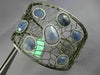 EXTRA LARGE 15.78CT DIAMOND & AAA SLICED SAPPHIRE 18K BLACK GOLD BANGLE BRACELET