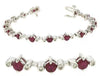6.24CT DIAMOND & AAA RUBY 14KT WHITE GOLD 3D PAST PRESNT FUTURE TENNIS BRACELET