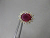 ANTIQUE 3.36CTW DIAMOND RUBY 14K YELLOW GOLD OVAL CLUSTER EARRINGS FG VVS #15338