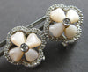 .30CT DIAMOND & AAA CORAL 14K WHITE GOLD MULTI HEART FLOWER CLIP EARRINGS #28202