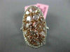ESTATE LARGE 5.02CT WHITE & PINK DIAMOND 18KT GOLD MULTI SHAPE OVAL CLUSTER RING