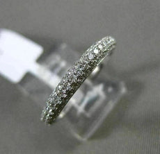 ESTATE .91CT DIAMOND 18K WHITE GOLD 3D CLASSIC ETERNITY WEDDING ANNIVERSARY RING