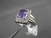 ESTATE 1.65CTW DIAMOND & AAA AMETHYST 14KT WHITE GOLD RECTANGULAR HALO FUN RING