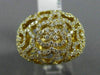 ESTATE LARGE 1.41CT DIAMOND 18KT YELLOW GOLD OPEN FILIGREE MULTI FLOWER FUN RING