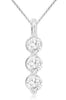 .50CT DIAMOND 14KT WHITE GOLD ROUND 3 STONE PAST PRESENT FUTURE FLOATING PENDANT