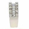 LARGE 2.16CT DIAMOND 18KT WHITE GOLD 3D ROUND & BAGUETTE 3 ROW ANNIVERSARY RING