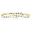 ESTATE 9.0CT DIAMOND 14KT YELLOW GOLD 3D CLASSIC ROUND TENNIS BRACELET