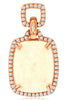 3.57CT DIAMOND & AAA OPAL 14KT ROSE GOLD 3D CUSHION & ROUND RECTANGULAR PENDANT