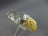 LARGE 13.44CT WHITE & FANCY YELLOW DIAMOND 18KT 2 TONE GOLD CUFF BANGLE BRACELET
