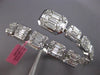 EXTRA LARGE 6.07CT DIAMOND 18KT WHITE GOLD ROUND & BAGUETTE 3D BANGLE BRACELET
