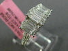 ESTATE .82CT DIAMOND 18K WHITE GOLD CLUSTER OVAL 3 STONE ETOILE ANNIVERSARY RING