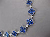 LARGE 22.02CT DIAMOND & AAA SAPPHIRE 18KT WHITE GOLD 4 LEAF CLOVER LOVE NECKLACE