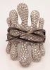 EXTRA LARGE 3.40CT DIAMOND 14K WHITE & BLACK GOLD 3D LOVE KNOT STARFISH FUN RING