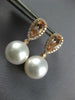 2.39CT DIAMOND & AAA MORGANITE & SOUTH SEA PEARL 18KT ROSE GOLD HANGING EARRINGS