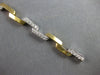 ESTATE WIDE .90CT DIAMOND 14KT 2 TONE GOLD MULTI WAVE SQUARE FUN TENNIS BRACELET