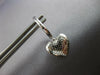 ESTATE .43CT DIAMOND 14KT WHITE GOLD 3D CLASSIC HEART LOVE HANGING EARRINGS