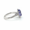 LARGE 4.26CT DIAMOND & AAA TANZENITE 18K WHITE GOLD OVAL & ROUND ENGAGEMENT RING