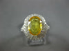 ESTATE 2.37CT DIAMOND & AAA YELLOW SAPPHIRE 14KT WHITE GOLD HALO ENGAGEMENT RING