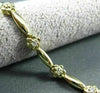 ANTIQUE .35CT DIAMOND 14KT YELLOW GOLD DAISY FLOWER BRACELET BEAUTIFUL #10118
