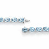 20.93CT AAA BLUE TOPAZ 14K WHITE GOLD CUSHION SEMI BEZEL CLASSIC TENNIS BRACELET