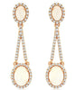 ESTATE 3.07CT DIAMOND & AAA OPAL 14KT ROSE GOLD 3D OVAL & ROUND HANGING EARRINGS
