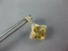 4.19CT DIAMOND & AAA CITRINE 14K YELLOW GOLD CUSHION CUT FLOWER HANGING EARRINGS