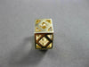ESTATE 14KT YELLOW GOLD 3D 3 ROW CUBIC ZIRCONIA HEXAGON HUGGIE EARRINGS #24349
