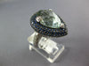EXTRA LARGE 10.97CT DIAMOND & AAA SAPPHIRE & GREEN AMETHYST 14KT WHITE GOLD RING
