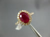 WIDE 1.70CT DIAMOND & AAA RUBY 14KT ROSE GOLD OVAL HALO CLASSIC ENGAGEMENT RING