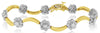 ESTATE 1.45CT DIAMOND 14KT 2 TONE GOLD ROUND CLASSIC MULTI WAVE TENNIS BRACELET