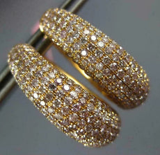 ESTATE WIDE 3.72CT PINK DIAMOND 18KT ROSE GOLD MULTI ROW HOOP HANGING EARRINGS